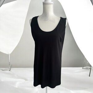 CIARA SUN WOO Black Long Scoopneck Tunic Tank Top Size Large